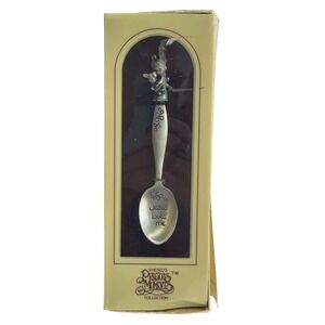 Enesco Precious Moments Collection JY213 Girl‎ with Bunny Pewter Spoon with Box